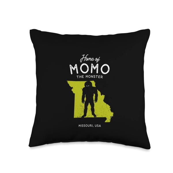 Home of Momo the Monster - Missouri, USA Throw Pillow