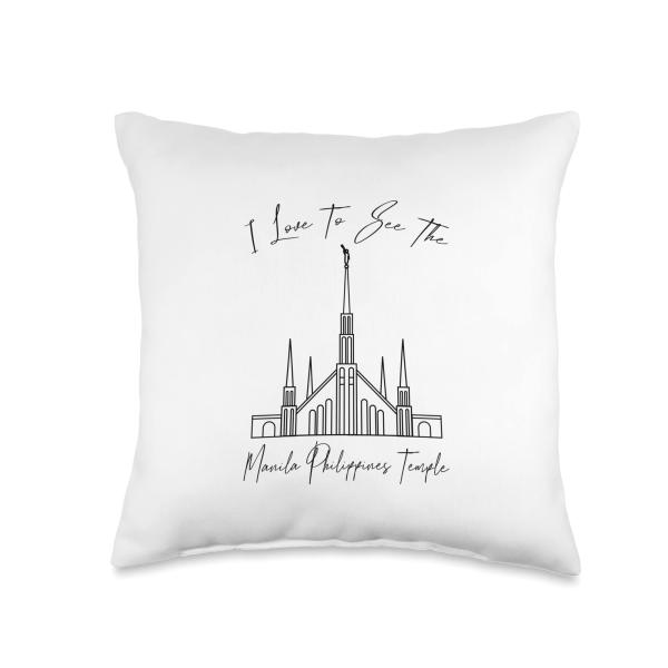 Manila Philippines Temple, I love to see my temple Throw Pillow