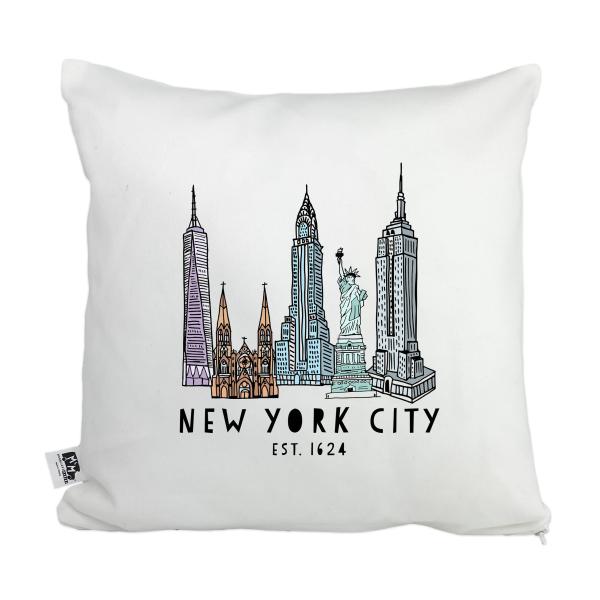 Moonlight Makers, New York City Skyline (NYC), Decorative Pillow Case, 100% Cotton Canvas Pillowcase, Farmhouse Decor, Gift for Home