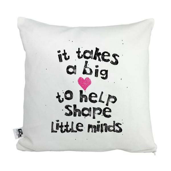 Moonlight Makers, It Takes A Big Heart to Help Shape Little Minds, Decorative Pillow Case, 100% Cotton Canvas Pillowcase, Farmhouse Decor, Gift for Ho