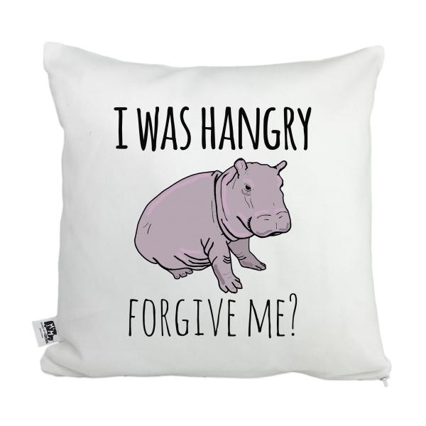 Moonlight Makers, I was Hangry Forgive Me, Decorative Pillow Case, 100% Cotton Canvas Pillowcase, Farmhouse Decor, Gift for Home