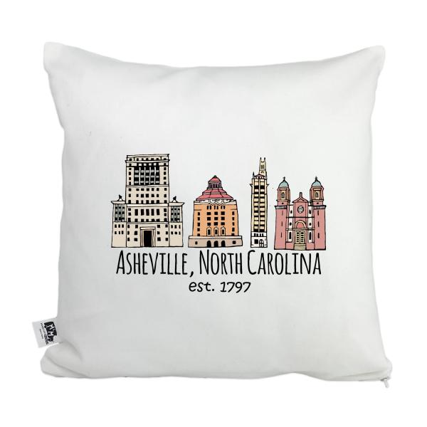 Moonlight Makers, Downtown Historic Asheville, NC, Decorative Pillow Case, 100% Cotton Canvas Pillowcase, Farmhouse Decor, Gift for Home