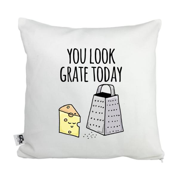 Moonlight Makers, You Look Grate Today, Decorative Pillow Case, 100% Cotton Canvas Pillowcase, Farmhouse Decor, Gift for Home
