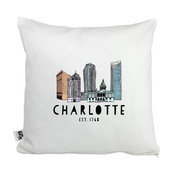 Moonlight Makers, Downtown Historic Charlotte, NC, Decorative Pillow Case, 100% Cotton Canvas Pillowcase, Farmhouse Decor, Gift for Home