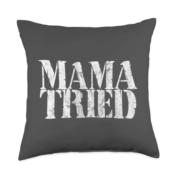 Mama Tried Country Music Lyrics Redneck Men Women Vintage Throw Pillow