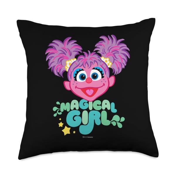 セサミストリート アビーカダビー マジカルガール スローピロー、18x18、マルチカラー