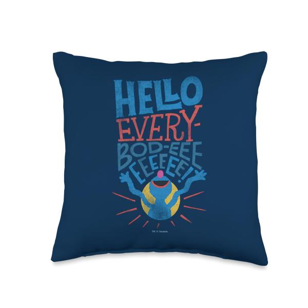セサミストリート グローバー Hello Everybody スローピロー、16x16、マルチカラー