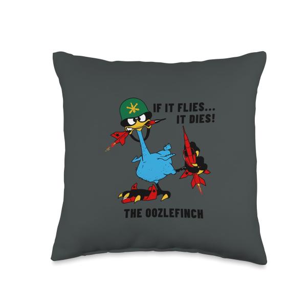 Air Defense Artillery Oozlefinch ADA Army Fort Sill Veteran Throw Pillow