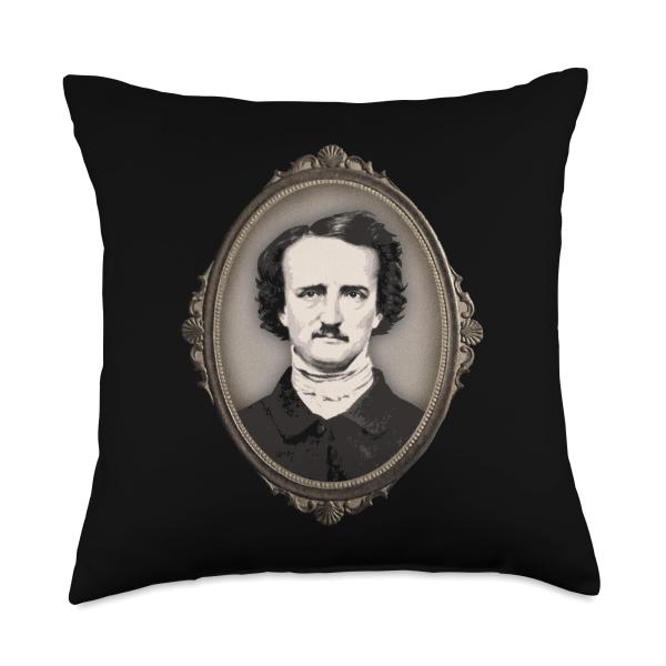Victorian Goth Gothic Frame Edgar Allan Poe Throw Pillow