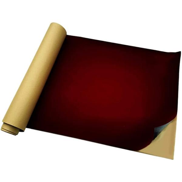 17 by 100 Inches Self-Adhesive Velvet Roll，Self-Adhesive Velvet Fabric, Self-Adhesive Velvet Flocking for Jewelry Box,Drawer Lined Decoration(Dark Re