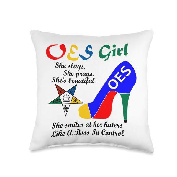 OES Girl Beautiful High Heels Order of the Eastern Star Throw Pillow