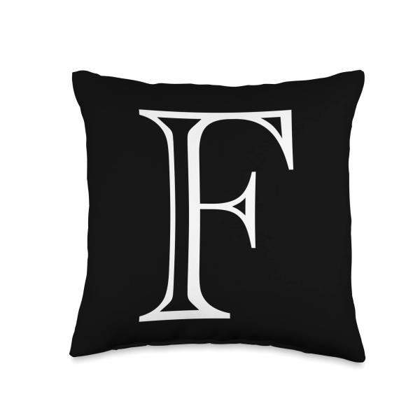 The Letter F Classic Style Capital Alphabet Monogram Initial Throw Pillow