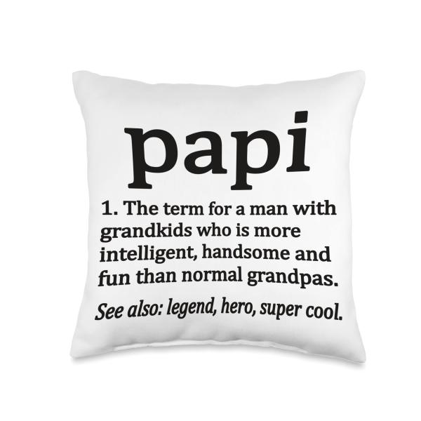 Papi Definition Funny Papi Grandpa Throw Pillow