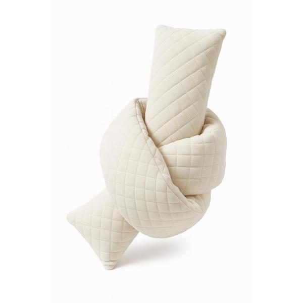 Fennco Styles Geometric Twisted Knot Decorative Throw Pillow 8" W x 72" L - Beige 3D Tied Accent Pillow for Home, Kids Room, Bedroom, Living Room, Cou