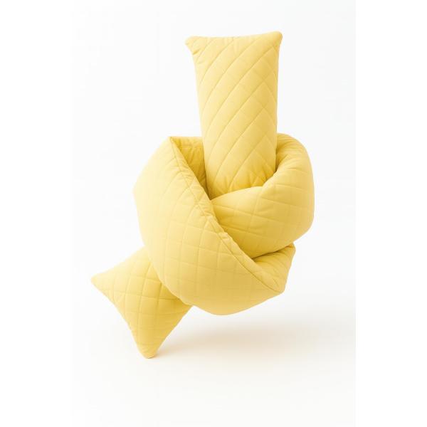 Fennco Styles Geometric Twisted Knot Decorative Throw Pillow 8" W x 72" L - Yellow 3D Tied Accent Pillow for Home, Kids Room, Bedroom, Living Room, Co