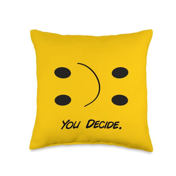 You Decide Double face | A Happy Or Sad Face Throw Pillow
