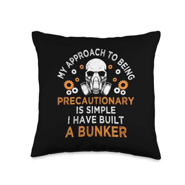 Prepper Bunker - Underground Structure Prepping Lover Throw Pillow