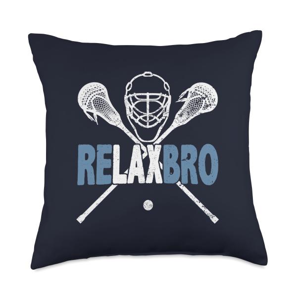 Relax Bro Funny Lacrosse Player Coach Joke Lax Lover Graphic Throw Pillow