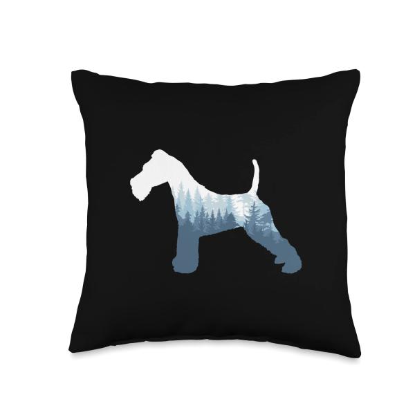 Wire Fox Terrier Silhouette Dog Outdoor Nature Throw Pillow