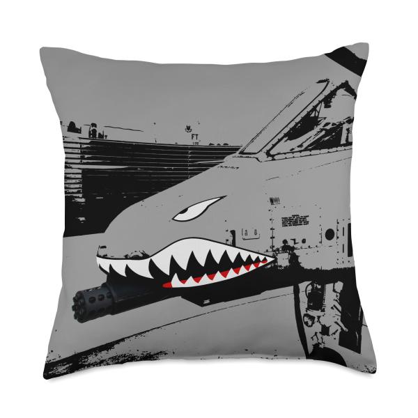 A-10 Warthog USA Fighter Jet Tank Buster A-10 Thunderbolt Throw Pillow