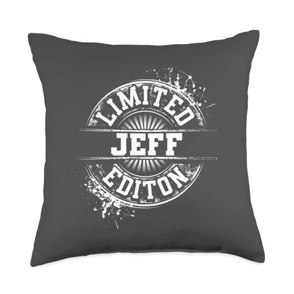 JEFF Limited Edition Funny Personalized Name Joke Gift Throw Pillow