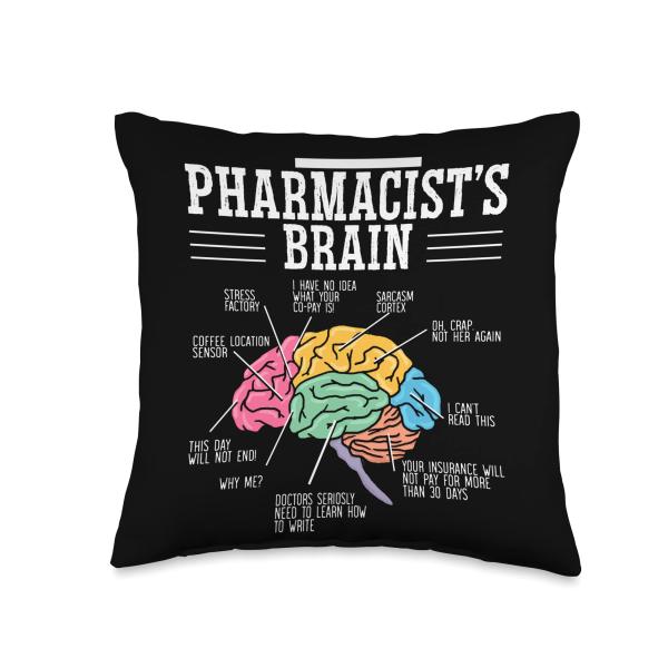 Pharmacist Brain Prescription Pharmacy Assistant Medical Throw Pillow