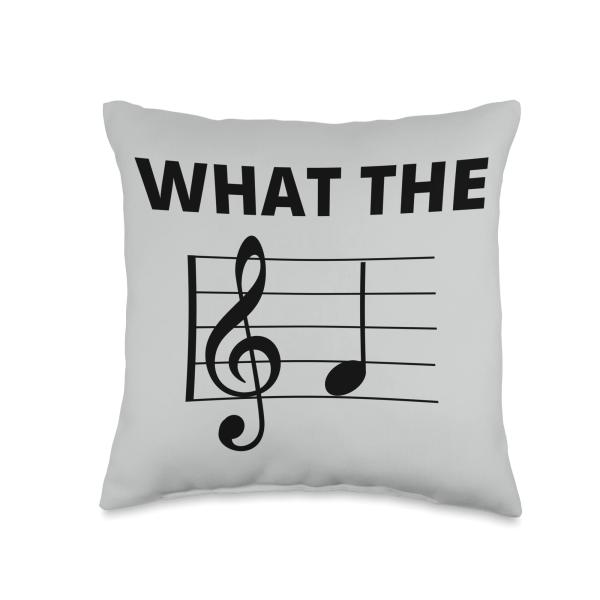 What the F music note Throw Pillow