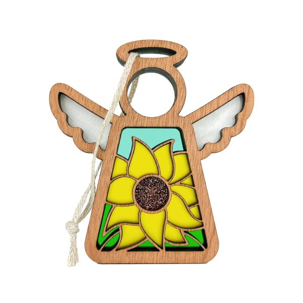 Christmas Ornaments - Yellow Sunflower Angel Ornament - Perfect Fall Decor, Home Decor - Ideal Gift for Mother, Mom, Grandma, Daughter, Coworker, Sist