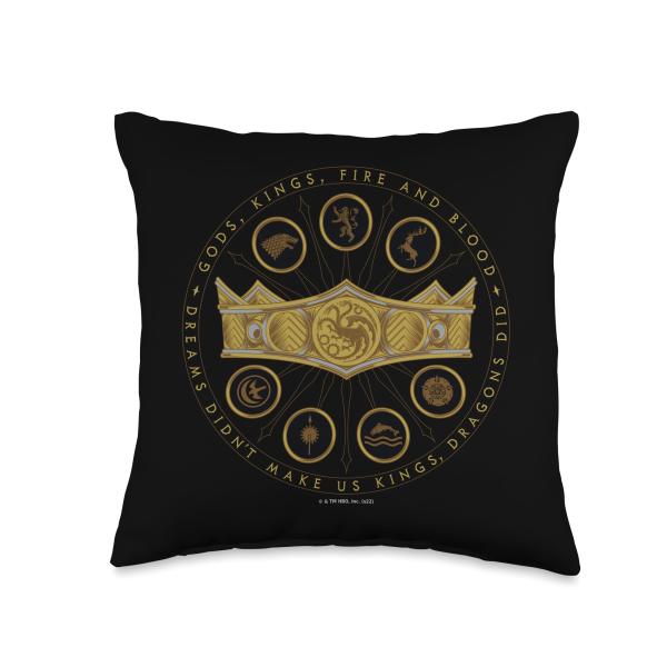 House of the Dragon God, Kings, Fire And Blood Throw Pillow