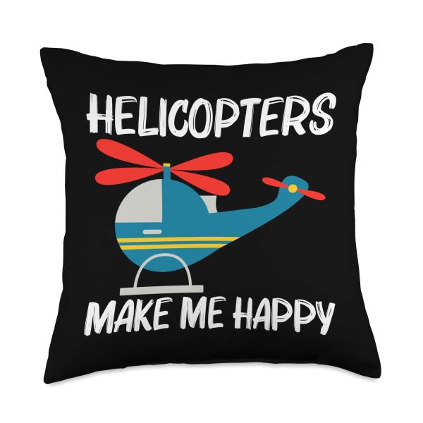 Cool Helicopter Design For Men Women Aircraft Aviation Pilot Throw Pillow