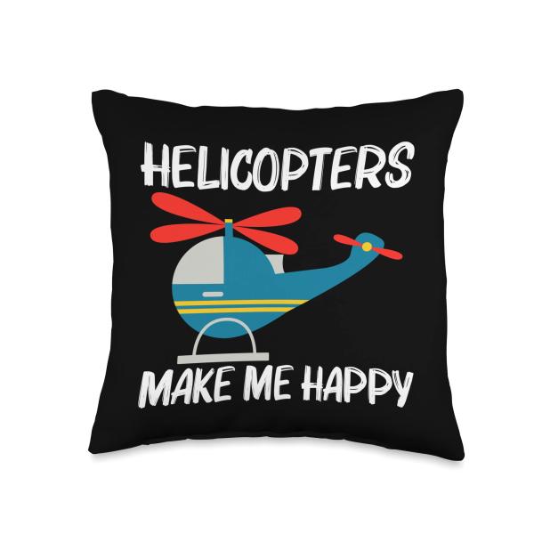 Cool Helicopter Design For Men Women Aircraft Aviation Pilot Throw Pillow