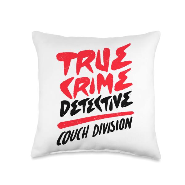 True Crime Detective Couch Division Crime Scene Investigator Throw Pillow