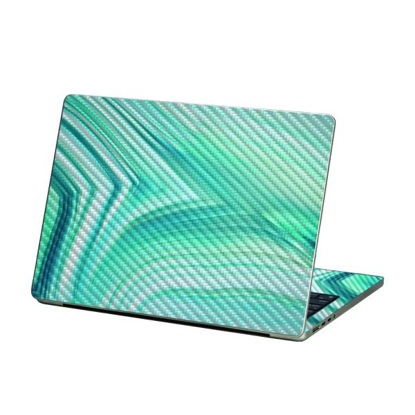 MightySkins Apple MacBook Air 13.6" M2 (2022) 用カーボン調スキン「Aquamarine Quartz」保護デカールラップ 着脱簡単