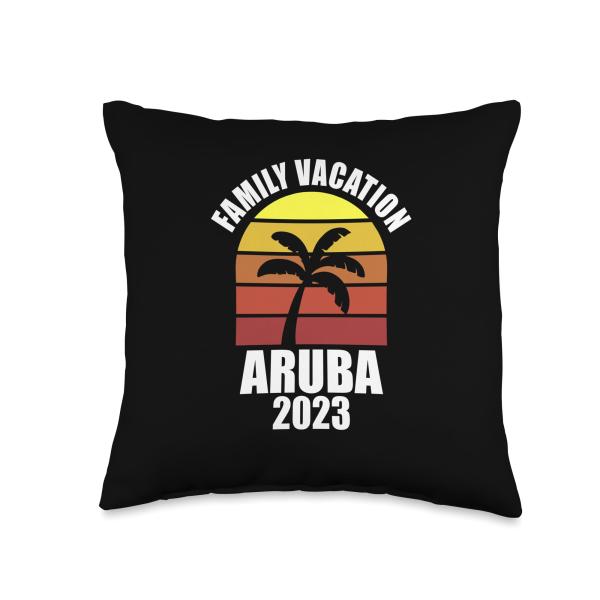 2023 Family Vacation Aruba Aruba Family 2023 Matching Group Vacation Throw Pillow, 16x16