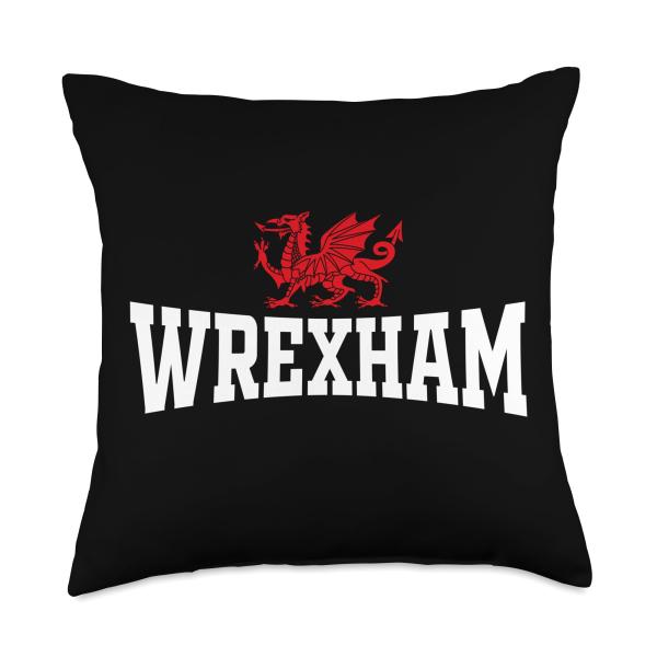 Wrexham City Wales Red Dragon Wrecsam Cymru County of Wales Throw Pillow