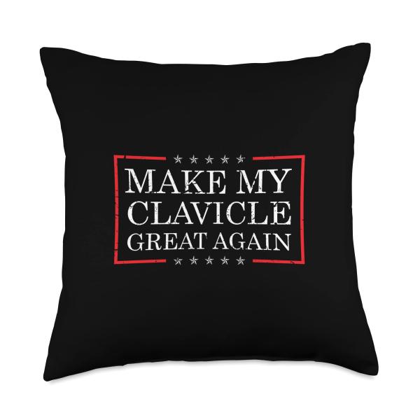 Make My Clavicle Great Again Broken Collar Bone Injury Throw Pillow