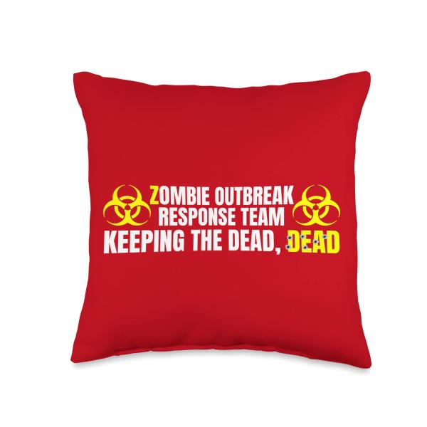 Zombies Hate Fast Food Undead Outbreak Apocalypse Men Women Throw Pillow