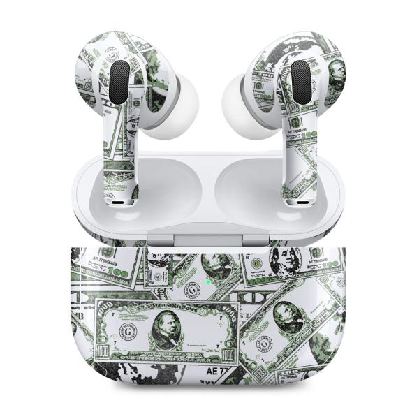 MightySkins Apple AirPods Pro 2 用グリッタースキン「Phat Cash」保護デカールラップ 着脱簡単