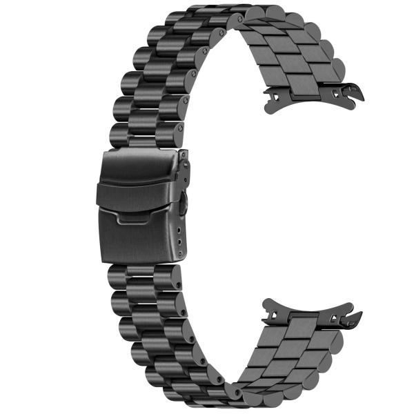 Juntan 20mm 22mm ステンレススチール 腕時計バンド スリーハーフムード (20mm ブラック)