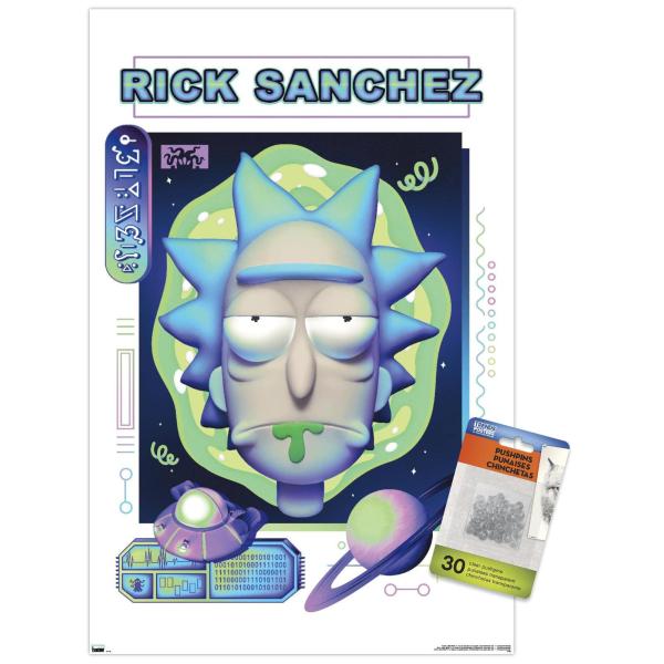 Rick and Morty - Rick Sanchez Wall Poster with Push Pins