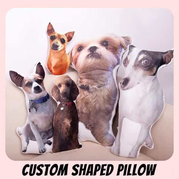 Seamaid Custom Dog Pillow Personalized 3D Shaped Pillow with Picture Photo Pillow Gift for Christmas Birthday - 12 inch