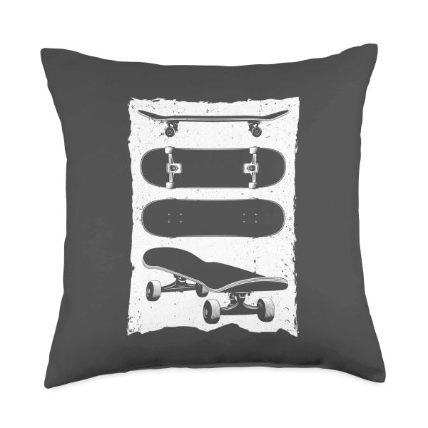 Cool Skateboard Art For Men Women Skateboarding Skateboarder Throw Pillow