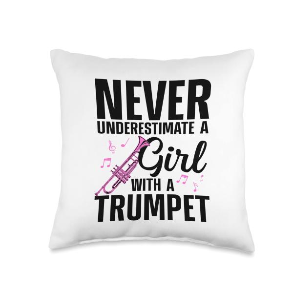 Cool Trumpet For Women Girls Marching Band Trumpet Player Throw Pillow