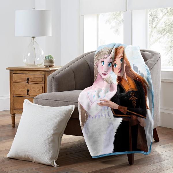 NORTHWEST Disney Frozen 2 Cool Girls Silk Touch Sherpa Throw Blanket 50 X 60