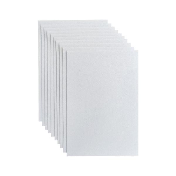 ホワイトグリッター生地 10枚パック ソリッドグリッターシート パーティープロジェクト用 8x12インチ クラフト用 フェルトグリッタースクエア ホリデーグリーテ