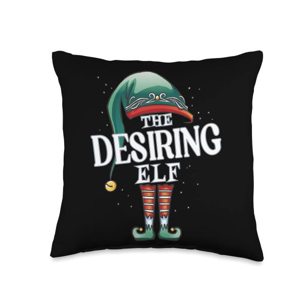 Desiring Elf Christmas Group Xmas Pajama Party Throw Pillow