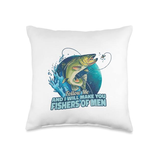 Follow Me And I Will Make You Fishers of Men Bible Verse Throw Pillow