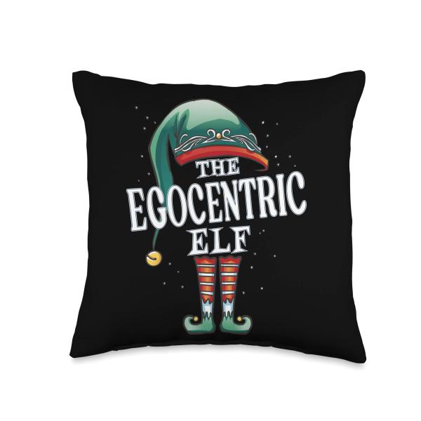 Egocentric Elf Christmas Group Xmas Pajama Party Throw Pillow