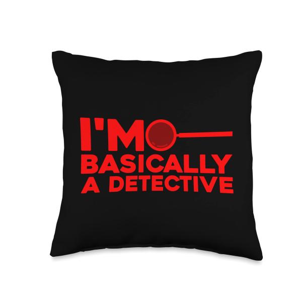 Funny Detective Art For Men Women Kids True Crime Morbid Spy Throw Pillow