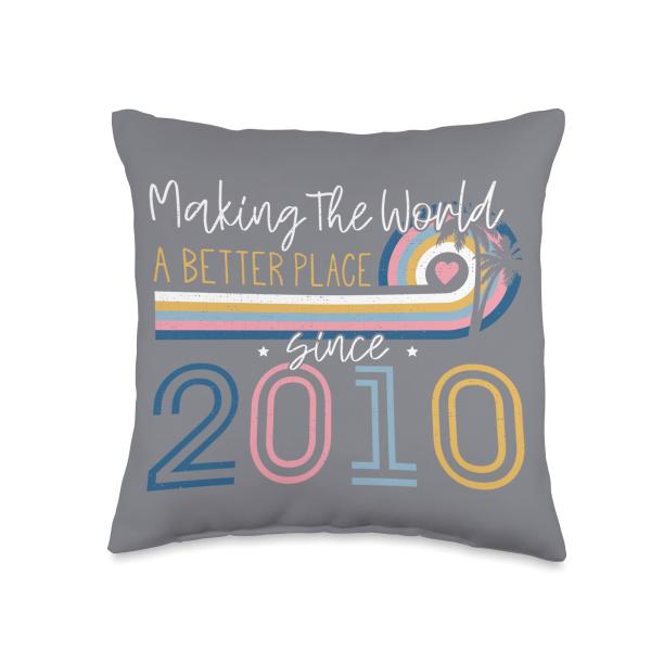 12 Year Old Girl Making The World Better Place Since 2010 Throw Pillow